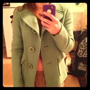 Frenchi green wool coat size S