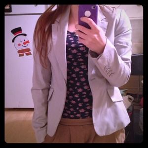 H&M grey striped jacket blazer size 4