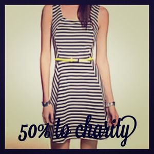 Black and white stripe dress