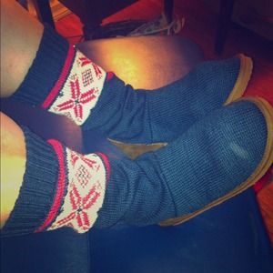 Navy slipper booties