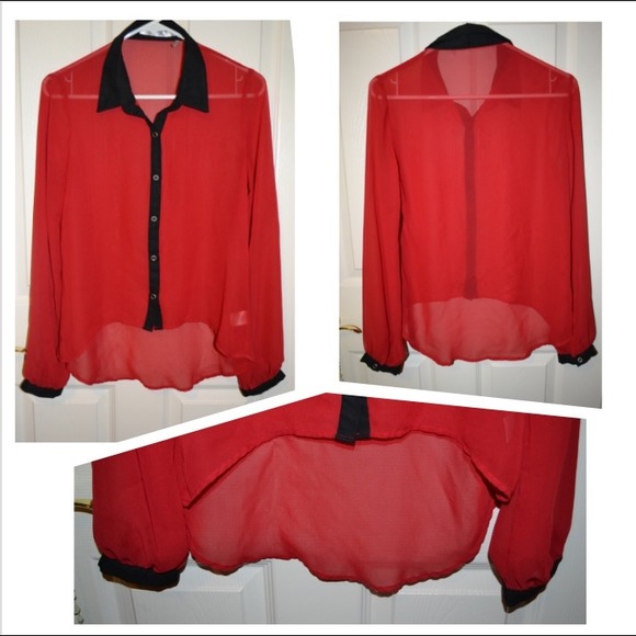 REDUCED!!!Red See-Through Top
