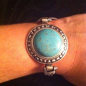 Silver and turquoise bracelet