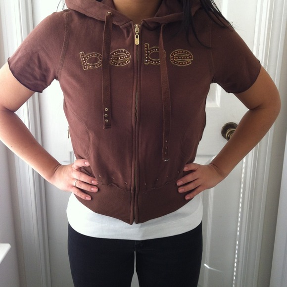 ❌IN NEW BUNDLE❌Bebe Brown Short Sleeve Hoodie