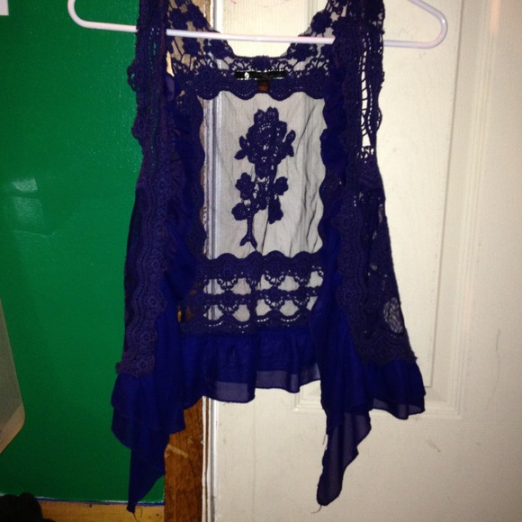 Vested over top. Navy blue. - Picture 1 of 4
