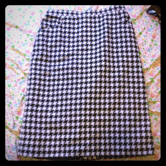 Vintage Black & White Herringbone Skirt