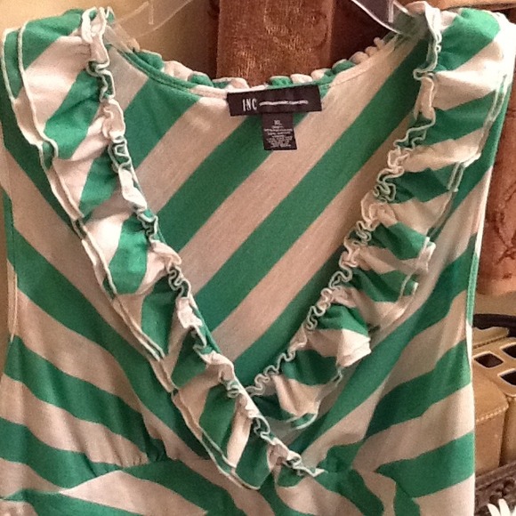 Green and white stripped dress - Picture 2 of 2