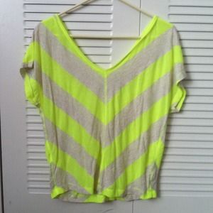 SOLD! Neon Yellow Striped Top