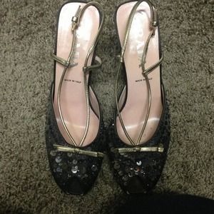 Prada sling backs chocolate brown and gold