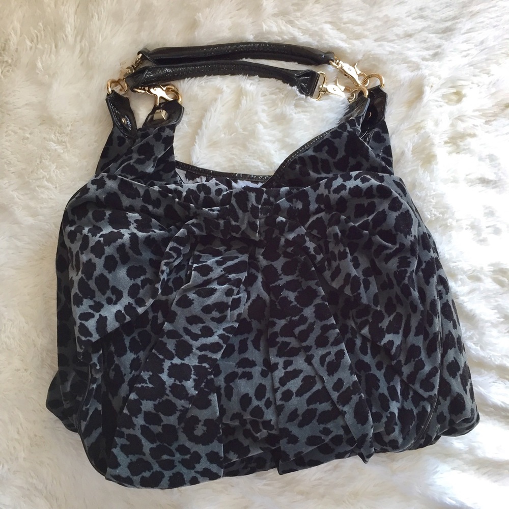 Betsey Johnson Leopard Print Bow Bag