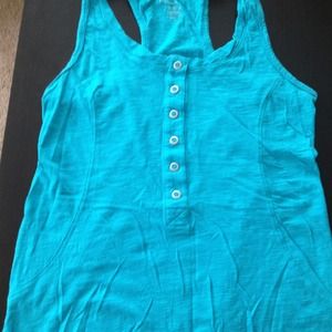 Calvin Klein racerback tank, button embellished M