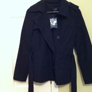 Navy short trench coat