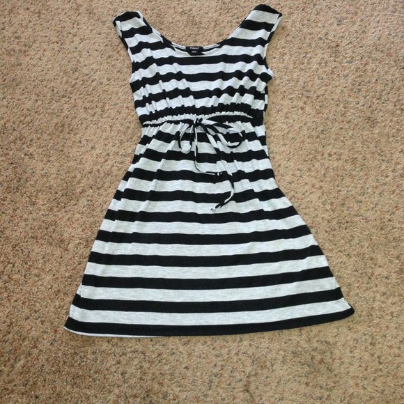 Black & Gray Striped Dress
