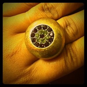 Gold tone statement ring