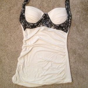 SOLD - Charlotte Russe lace tie halter