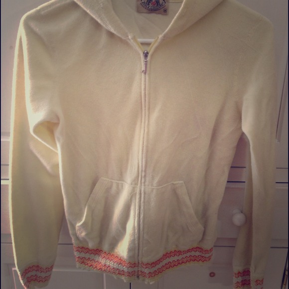 JUICY yellow zip up hoodie size M