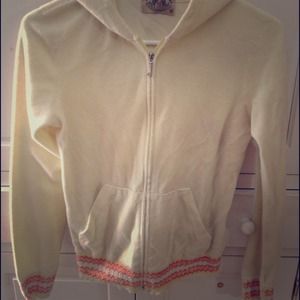JUICY yellow zip up hoodie size M