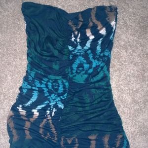 SOLD - Corset lace up back strapless dress