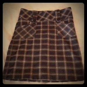 Brown plaid pencil skirt *adorable*