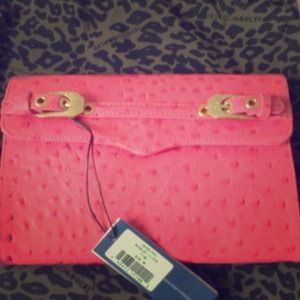 Pink Rebecca Minkoff buckled clutch