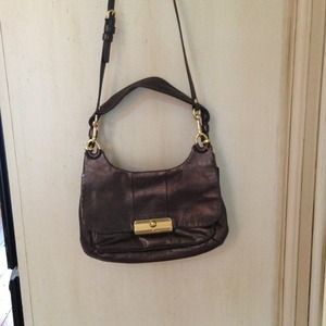 Coach metallic bronze crossbody bag