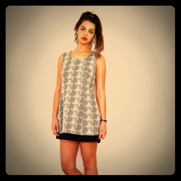 1990s Slightly Sheer Gold/Black Mock Neck Tank Top