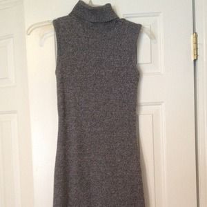 SOLD - Gray turtleneck sweater dress