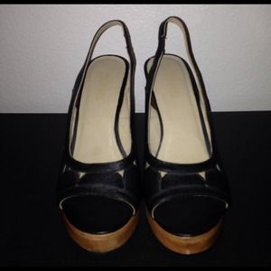 Michael Kors Black Leather Wedges