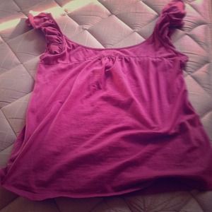 Cute pink shirt with ruffle sleeves