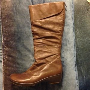 Brown, knee high Steve Madden boots