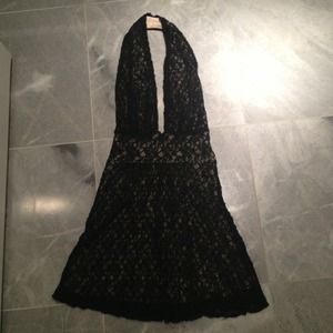 Black sexy mini lace dress