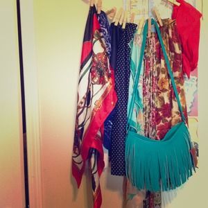 RESERVED @nadroj Mossimo Teal, Fringe Purse