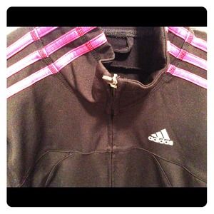 Adidas Women's Small. Black with Pink stripes.