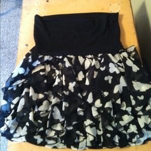 Cute skirt with bird print