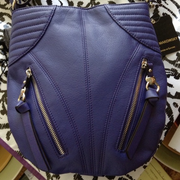 B Makowsky...Violet. Leather Crossbody Handbag
