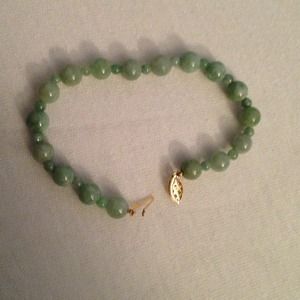 14k Gold Jade beaded Bracelet