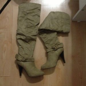 Cathy Jean Tan Suede Thigh High Boots