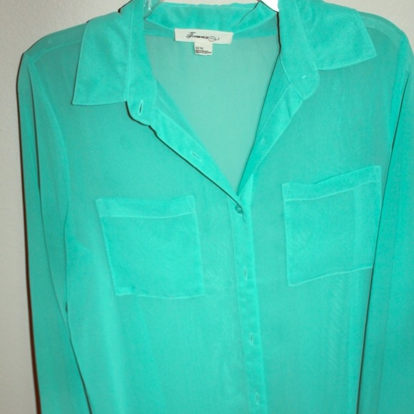Turquoise button up shirt