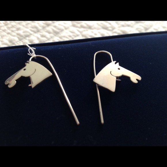 Equestrian Sterling Silver Drop Earrings - Picture 2 of 3
