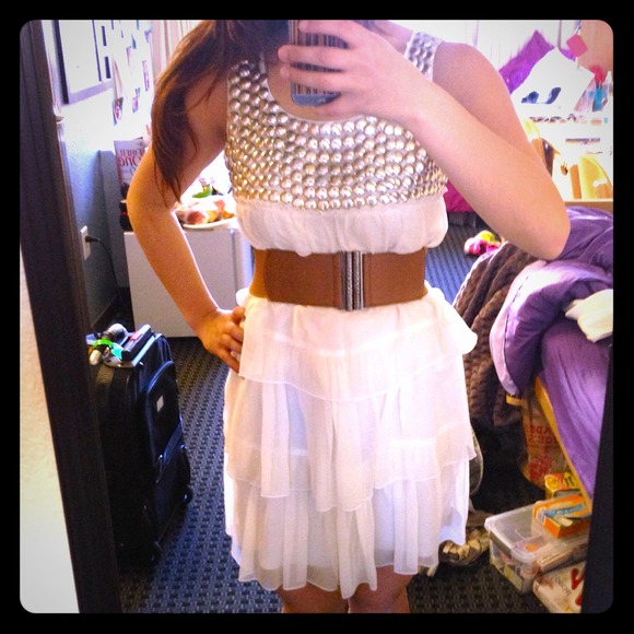 Hannah Jo Dresses & Skirts - BUNDLE:Beautiful Tiered Dress/Beaded Blue Top/Belt