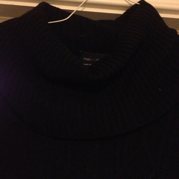 Black Cowl-Neck Sweater Dress - Picture 2 of 4