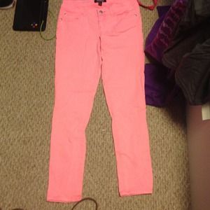 Hot pink skinny jeans