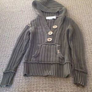 Vintage knit sweater ( olive green)