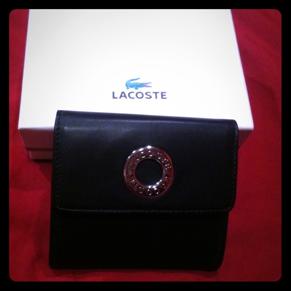 Authentic Lacoste black leather wallet