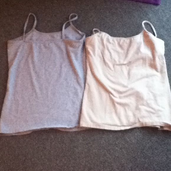 2 tank tops one is grey the other is tan