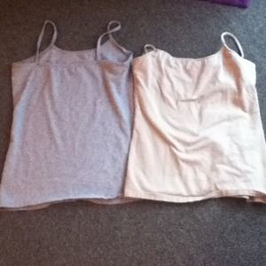 2 tank tops one is grey the other is tan