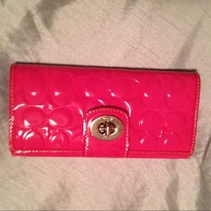 Hot Pink Coach Wallet & Checkbook
