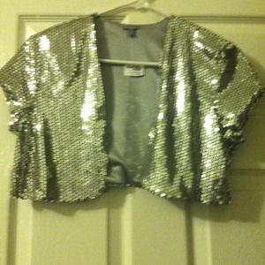 Silver sequin bolero top