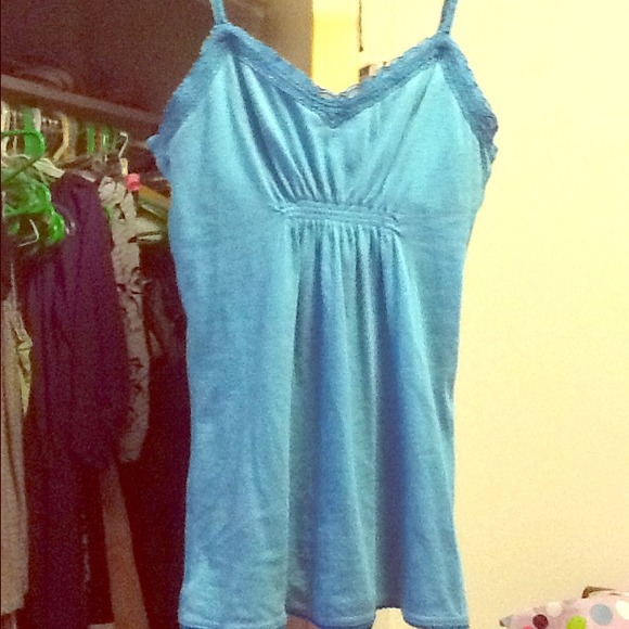 REDUCED AGAIN AE blue flowy tankSOLD