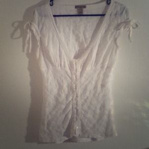 American Rag White Button Up Blouse.