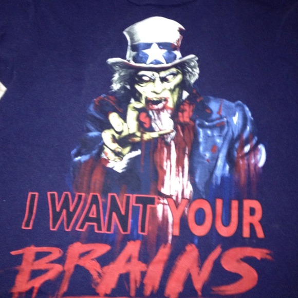 "I want your brains" t shirt TRADED